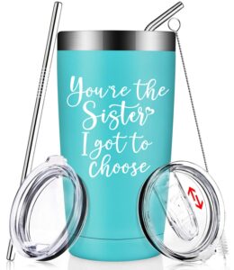 birgilt you're the sister i got to choose gifts - best friend gift for women - friendship gifts for friends women - birthday, christmas gifts for friends - 20oz friend tumblers for women