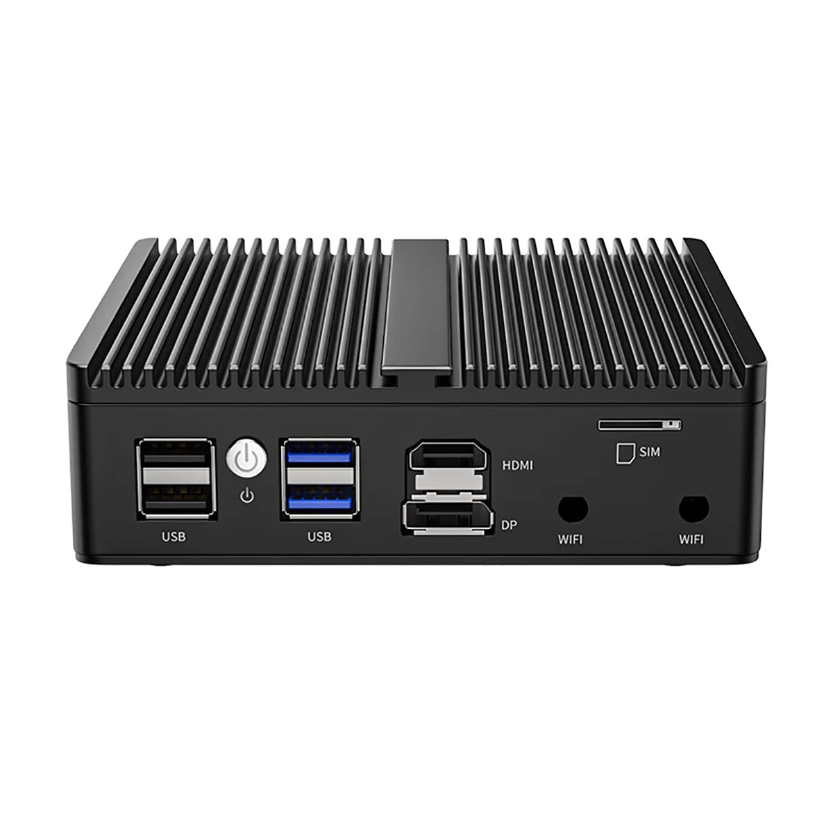 IDEARACE Mini PC 4-Port i225 2.5G Nic Fanless Firewall VPN Router Intel Celeron N5105 2.0GHz 8GB DDR4 RAM 128GB NVMe SSD W-11 Pro Compact Desktop Computer with 4xLAN Dual Display
