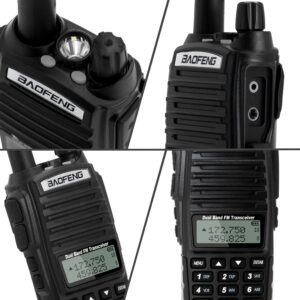 BAOFENG UV-82 High Power Handheld Ham Radio,BAOFENG Radio with Earpiece,Short Antenna,Handheld Microphone and Programming Cable(2 Pack)