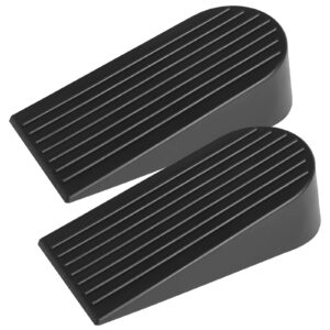 big door stops - huazu heavy duty rubber door stops, 2 pack, non-scratching, 1.9" height, for home, office, school doors - keep your doors secure