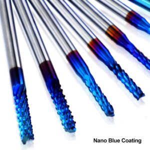 ASNOMY 20pcs End Mills CNC Spiral Router Bits, 1/8" Shank CNC Cutter Milling Carving Bit Set, Nano Blue Coat CNC End Mill Bits, Cutting Dia.1/32"-1/8"Inch