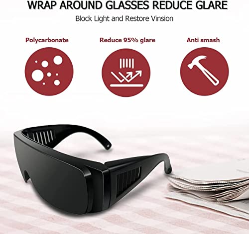 floxgino Red Light Therapy Glasses,Tanning Goggles, red light Protective Glasses, Effective Filtering 150nm-2200nm Red Light and Infrared, Eye Protection for Red Light Therapy.