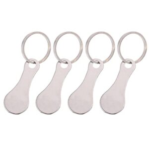 TOYANDONA 4Pcs Shopping Trolley Tokens Key Rings Stainless Steel Key Rings Portable Trolley Removers