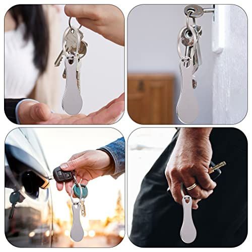 TOYANDONA 4Pcs Shopping Trolley Tokens Key Rings Stainless Steel Key Rings Portable Trolley Removers