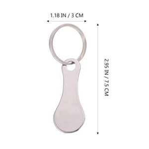 TOYANDONA 4Pcs Shopping Trolley Tokens Key Rings Stainless Steel Key Rings Portable Trolley Removers