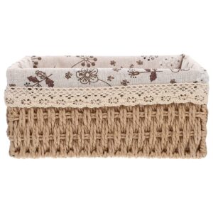 cabilock hyacinth desktop lined beige shelves container hand sundries countertop living cloth flower holder liner small toilet xxcm towels fabric shelf baskets wicker makeup straw