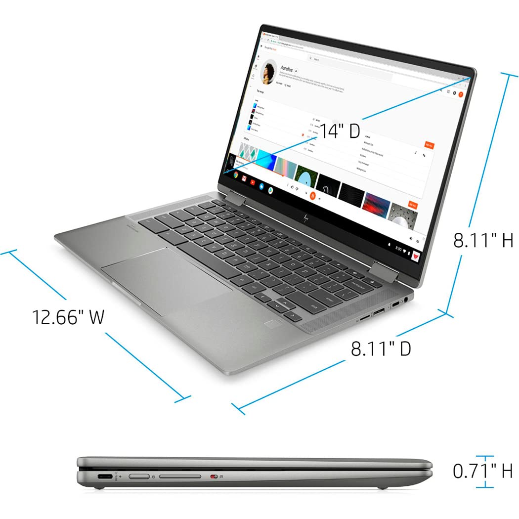 HP Chromebook x360 Touchscreen Laptop 2in1 14inch FHD IPS Display | Intel Core i3-1115G4 | 8GB RAM | 160GB Space | Backlit Keyboard | WiFi 6 | USB-C | Google Chrome |Long Battery Life