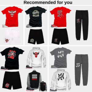 Shirt to Match Jordan 11 Cherry Varsity Red Match Jordan Tee - Snelos Bull Black - X-Large