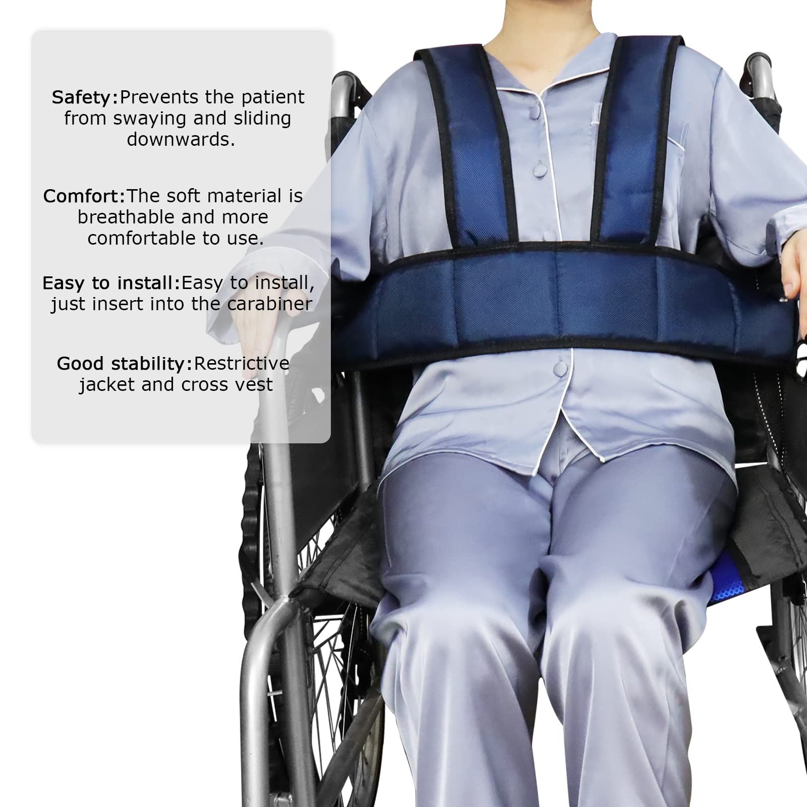 YHK Safety Belt Torso Support Vest, Adjustable Whole Body Safety Belt to Prevent Tilting or Falling (Vest Style)