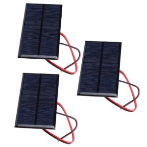 ejoyous mini solar panel, 3pcs dc 6v solar cells charger power module polycrystalline silicon solar panel with 30cm cable for outdoor camping hiking travel