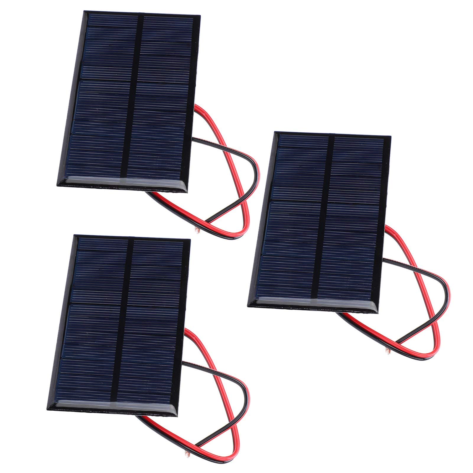 Ejoyous Mini Solar Panel, 3Pcs DC 6V Solar Cells Charger Power Module Polycrystalline Silicon Solar Panel with 30cm Cable for Outdoor Camping Hiking Travel