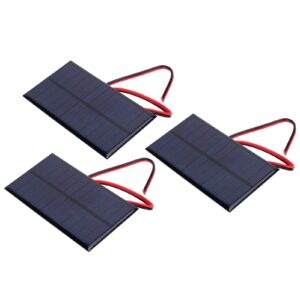 Ejoyous Mini Solar Panel, 3Pcs DC 6V Solar Cells Charger Power Module Polycrystalline Silicon Solar Panel with 30cm Cable for Outdoor Camping Hiking Travel