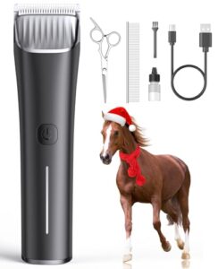 oneisall horse clippers,low noise horse trimmer shaver kit for matted long hair,2 speed cordless grooming clippers for horse
