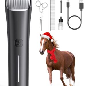 oneisall Horse Clippers,Low Noise Horse Trimmer Shaver Kit for Matted Long Hair,2 Speed Cordless Grooming Clippers for Horse