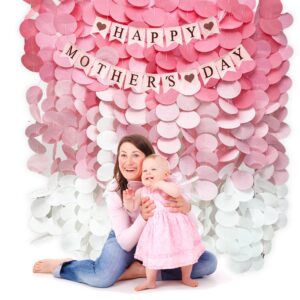 vinant party decoration garland backdrop - birthday decoration - baby shower for girl - bachelorette party - wedding shower - graduation - mothers day - ombre effect background - pink garland