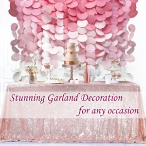 VINANT Party Decoration Garland Backdrop - Birthday Decoration - Baby Shower for Girl - Bachelorette Party - Wedding Shower - Graduation - Mothers Day - Ombre Effect Background - Pink Garland