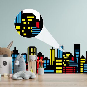 City Skyline Backdrop Hero Party Decoration City Skyline Buildings Photography Background Hero Party Centerpiece City Skyscraper Standing Cards for Hero Birthday Party Baby Shower Decor Supplies