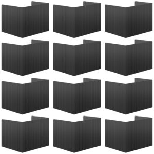 24 pcs plastic privacy folders for students classroom partitions divider shield desk privacy study carrel panel testing boards, 45.35 x 13.5'' (black)
