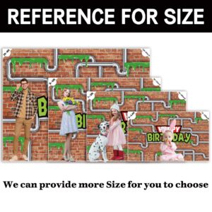 Yriujul 72x43inch Anime Kids Birthday Backdrop Cartoon Ninja Tortoise Party Banner Water Pipe Red Brick Wall Photography Background Photo Props