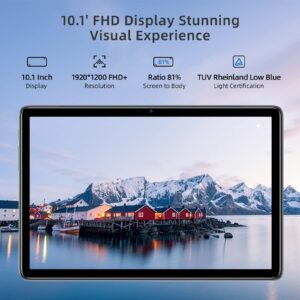 DOOGEE 2023 Newest Tablet T10, 10.1 Inch Android 12 Tablet, 8300mAh Long Lasting Battery, 15GB+128GB/SD 1TB Gaming Tablet PC, FHD+1920 * 1200/4G LTE Dual SIM/13MP+8MP Camera/TUV/Face ID/GPS| Blue