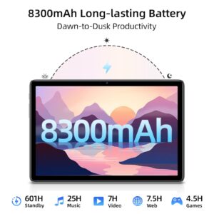 DOOGEE 2023 Newest Tablet T10, 10.1 Inch Android 12 Tablet, 8300mAh Long Lasting Battery, 15GB+128GB/SD 1TB Gaming Tablet PC, FHD+1920 * 1200/4G LTE Dual SIM/13MP+8MP Camera/TUV/Face ID/GPS| Blue