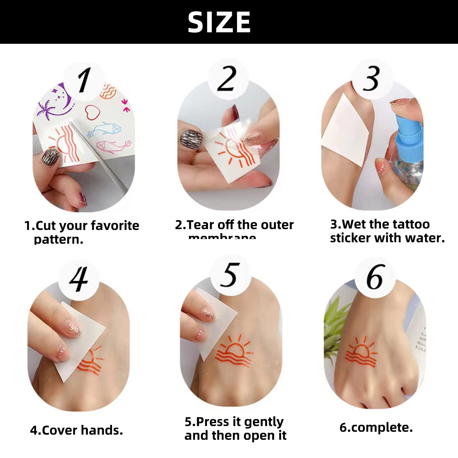 10 Pcs Henna Tattoo Kit Temporary Tattoo Adul Stickers Lace Pattern Fake Tattoos Henna Sticker for Women Girls DIY on Body Face Arms Legs