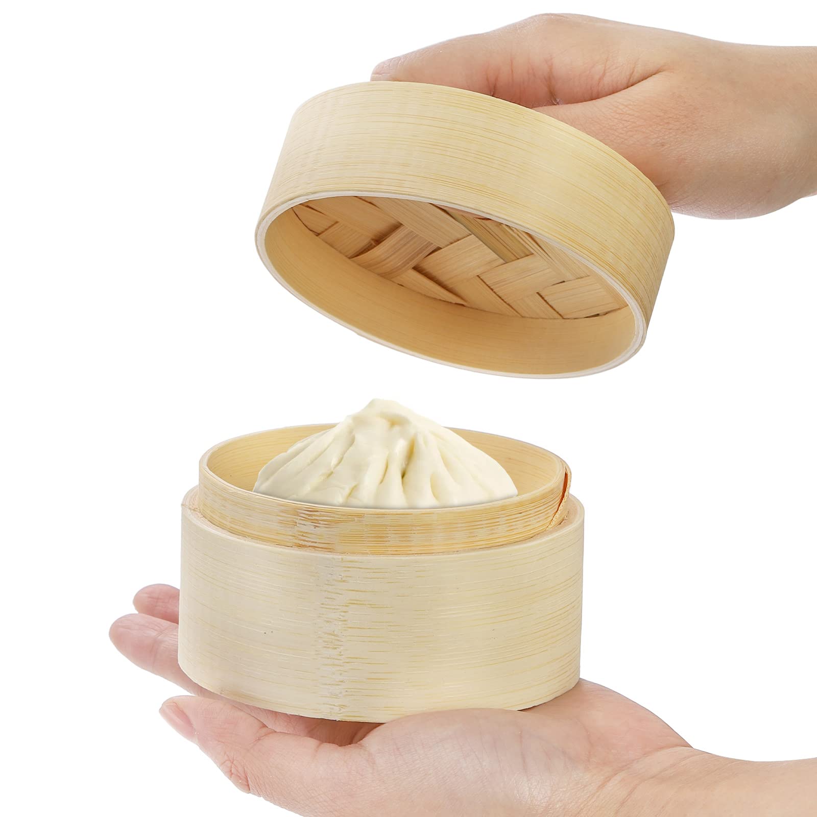 Lyellfe 3 Pack Bamboo Bar Holder, Natural Soap Dishes with Lid Foaming Net, Round Handmade Shampoo Soap Tray Saver Box, Mini Snack Steamer Container for Travel, Bathroom, Shower