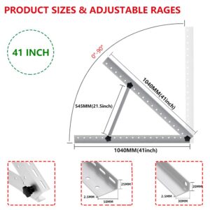 SUNMAK 41inch Adjustable Solar Panel Mount Brackets 0-90° Adjustable Solar Panel Tilt Mount Brackets for Solar Panels Installed on Any Flat Surface for RV, Roof, Boat, Any Off-Grid Systems