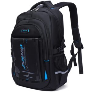 jsahah backpacks bookbag casual shoulder daypack travel back pack black blue