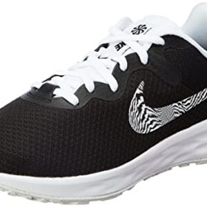 Nike Women's Revolution 6 Next Nature Running Shoes, Black/White, 8 M US