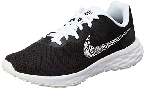 Nike Women's Revolution 6 Next Nature Running Shoes, Black/White, 8 M US