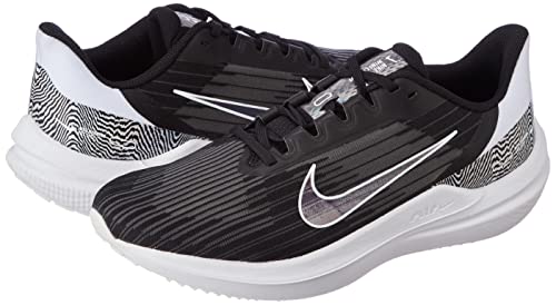 NIKE Women's Sneaker, Black White, 6