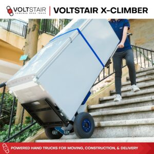 XClimber Stair Climbing Electric Hand Truck Dolly 375 lbs. Lifting Capacity with Quiet Operation and Non-Marking Anti-Slip Pneumatic Wheels for Moving Heavy Appliances, Large Boxes, Safes, Cylinders