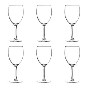 discount promos arc nuance wine glasses 8.5 oz set of 6, bulk pack - restaurant glassware, perfect for red wine, white wine, cocktails and more - clear
