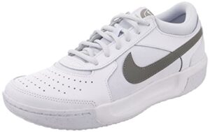 nike women's low-top sneakers, white flat pewter soccer gray, 8.5