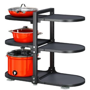 pots and pans organizer for cabinet, 6 tier snap-on and adjustable pan organizer rack for under cabinet, pot organizer for kitchen storage, pot lid organizer with panels (6 tier, round)