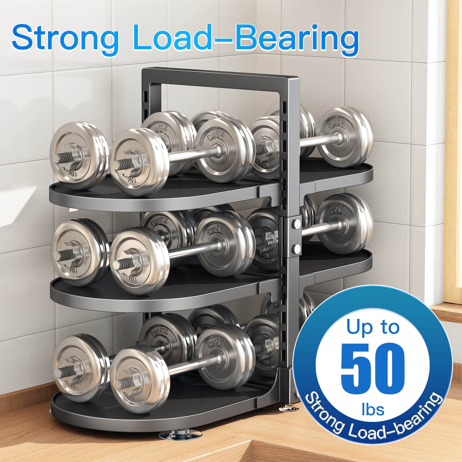 Pots and Pans Organizer for Cabinet, 6 Tier Snap-on and Adjustable Pan Organizer Rack for Under Cabinet, Pot Organizer for Kitchen Storage, Pot Lid Organizer with Panels (6 Tier, Round)