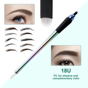 Charme Princesse 10 Pcs Disposable Microblading Pen 18 U-shaped Manual Eyebrow Pens Sterilized Blade Tools for Eyebrow