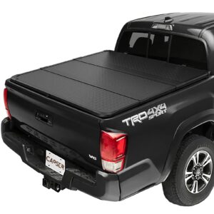 capser 5ft hard tri fold truck bed tonneau cover compatible with 2016-2023 toyota tacoma 5 ft / 60.5” bed (excl. trail)