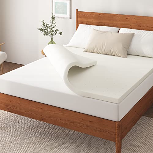 NapQueen 3 Inch Ventilated Memory Foam Mattress Topper, CertiPUR-US Certified, Twin-XL, White