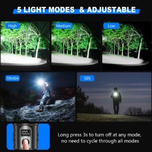 Goreit Flashlights LED High Lumens Rechargeable, 980,000 Lumens XHM77.2 Super Bright Flash Light USB, Handheld Flashlight High Powered,Powerful Flashlight Waterproof for Emergency Camping