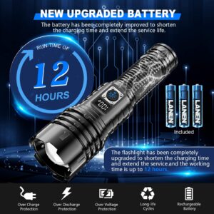 Goreit Flashlights LED High Lumens Rechargeable, 980,000 Lumens XHM77.2 Super Bright Flash Light USB, Handheld Flashlight High Powered,Powerful Flashlight Waterproof for Emergency Camping