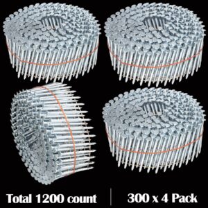 Coil Siding Nails 1-3/4-in 15 Degree Stainless Steel Coil Siding Nails 1200 Count 1-3/4-Inch x .092-Inch Ring Shank Cold-Dipped Galvanized Collated Wire Coil Nails