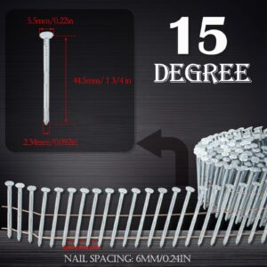 Coil Siding Nails 1-3/4-in 15 Degree Stainless Steel Coil Siding Nails 1200 Count 1-3/4-Inch x .092-Inch Ring Shank Cold-Dipped Galvanized Collated Wire Coil Nails