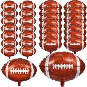 30 Pieces Large Football Foil Balloons for Football Party Decorations 27 Inches, 22 Inches Football Shaped Aluminum Foil Balloons Rugby Balloons for Sports Theme Birthday Party Favors