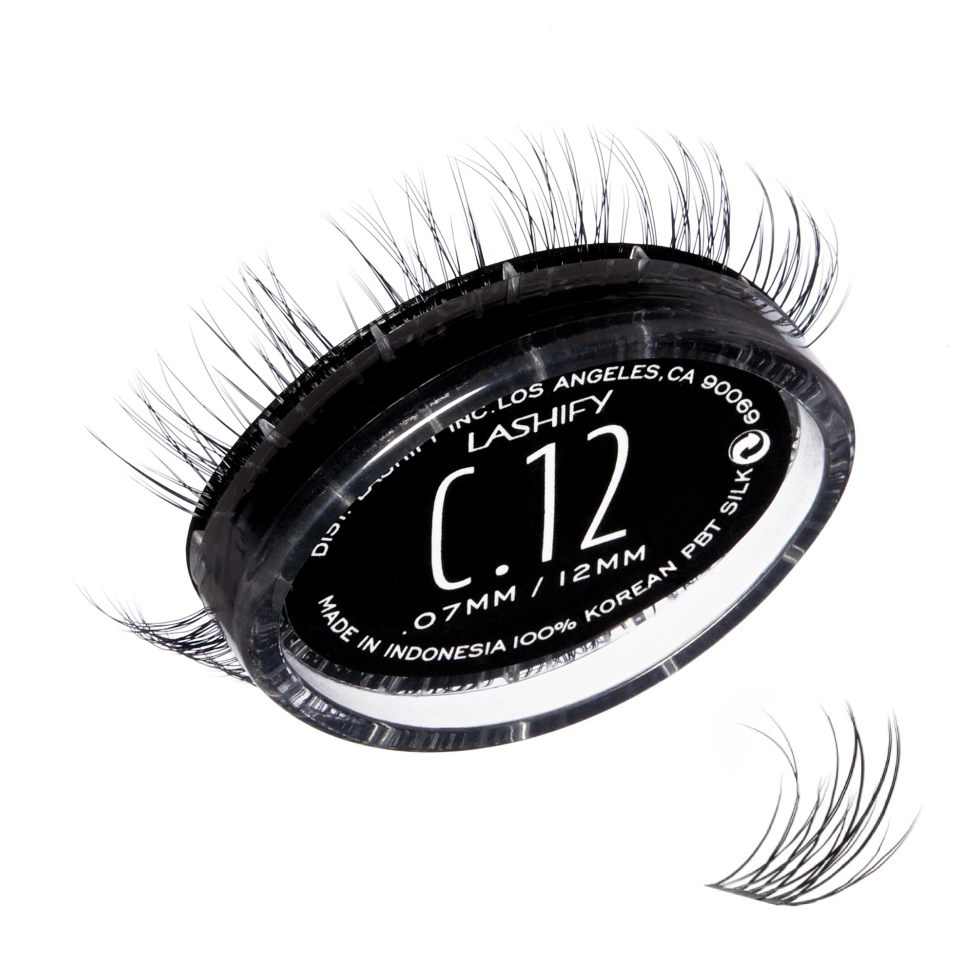 Lashify Curl 12mm Gossamer DIY Eyelash Extensions Refill, Black, Easy False Eyelashes for a Natural Look