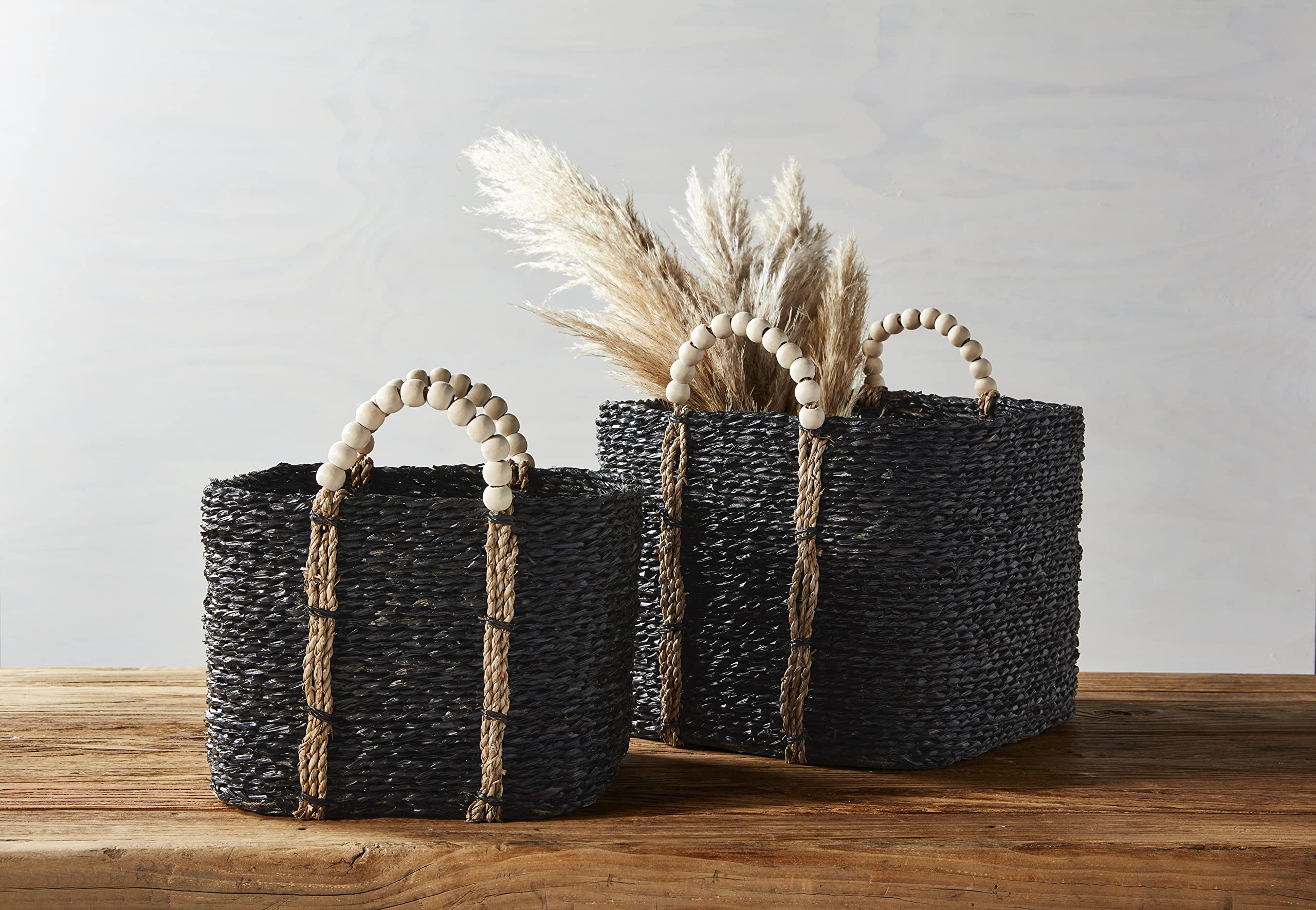 Mud Pie Black Beaded Baskets