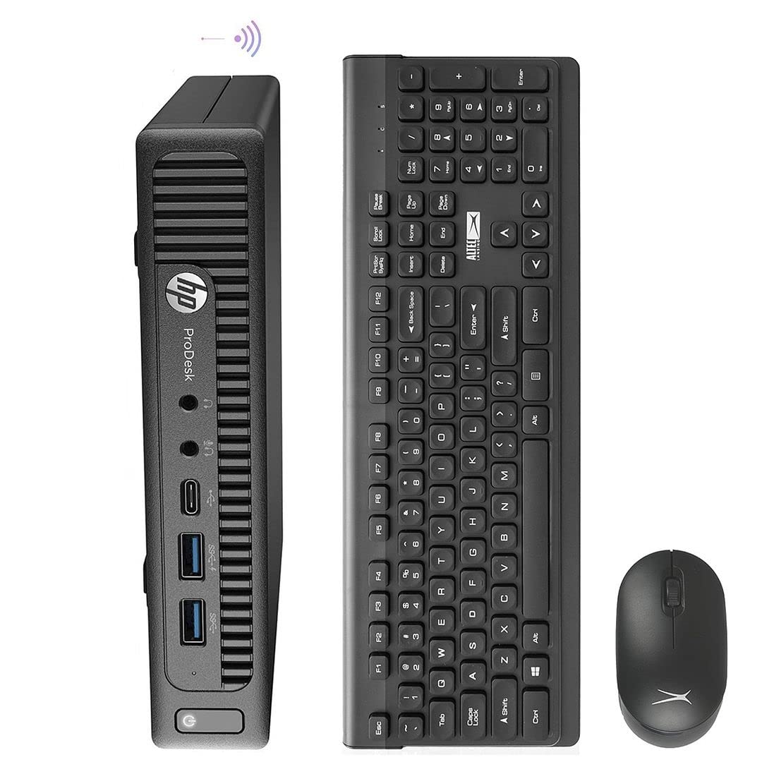 HP ProDesk 600 G2 Refurbished Tiny Desktop Computers Mini PC,i7 Micro 32GB Ram 2TB SSD,AX210 Built-in WiFi,Dual Monitor Support,HDMI,VGA,DP,Win10 Pro,Wireless K&M Brand TJJ Mouse Pad(Renewed)