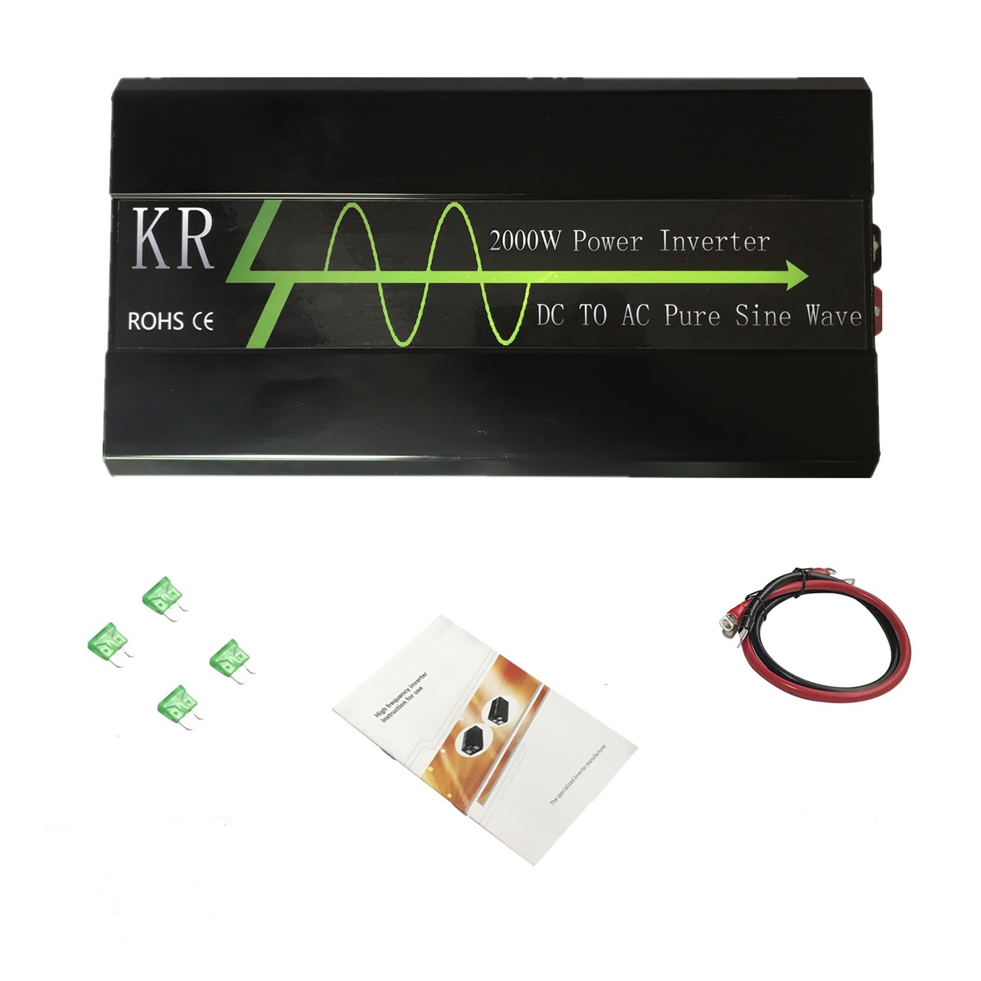 KRXNY 2000W Off Grid Pure Sine Wave Power Inverter 48V DC to 120V AC 60HZ with LCD Display USB Port