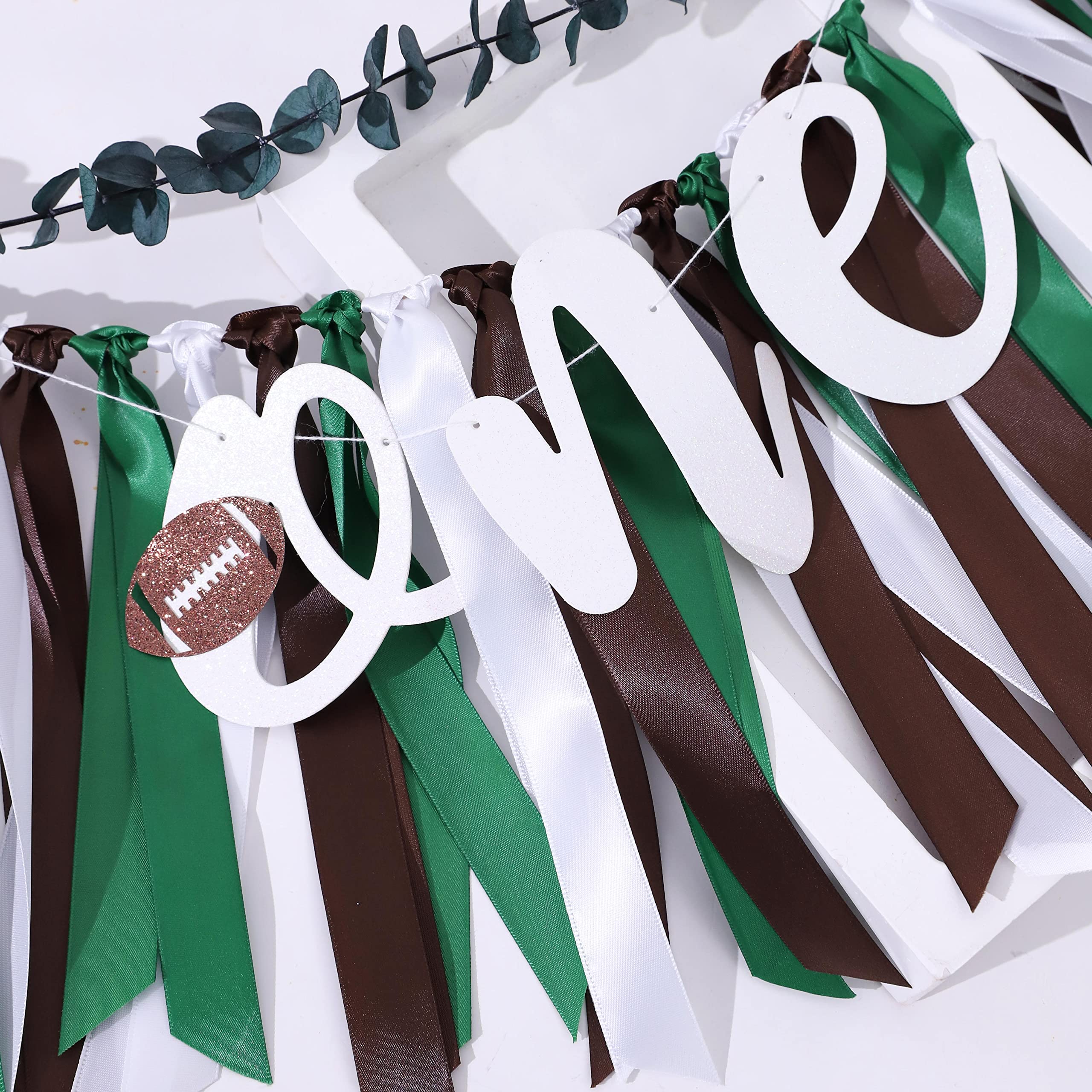 Football 1st Birthday High Chair Banner,Football Party, Happy 1st Birthday Banner, Party Photo Props, Football Crushed Cake Photo Props (Football Banner)